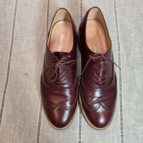 Brooks Brothers Men's Burgundy Leather Dress Shoes Size 9 Made In Italy - Picture 2 of 12